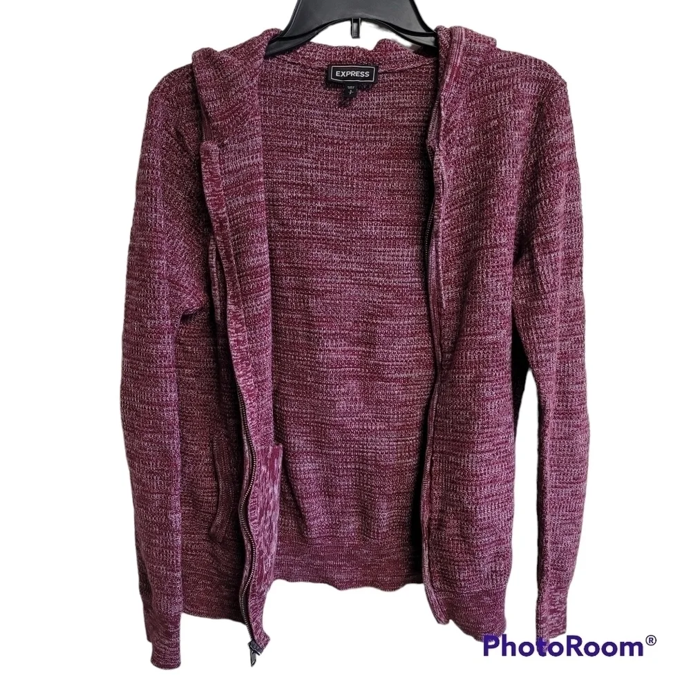 Express Full Zip Hooded‎ Sweater Knit Jacket Size Small